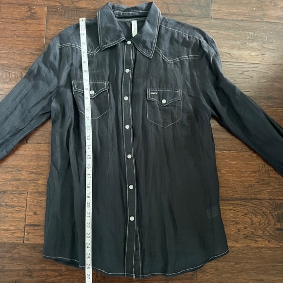 RVCA Western Looking Sheer L/S Top Size Large - Picture 6 of 12